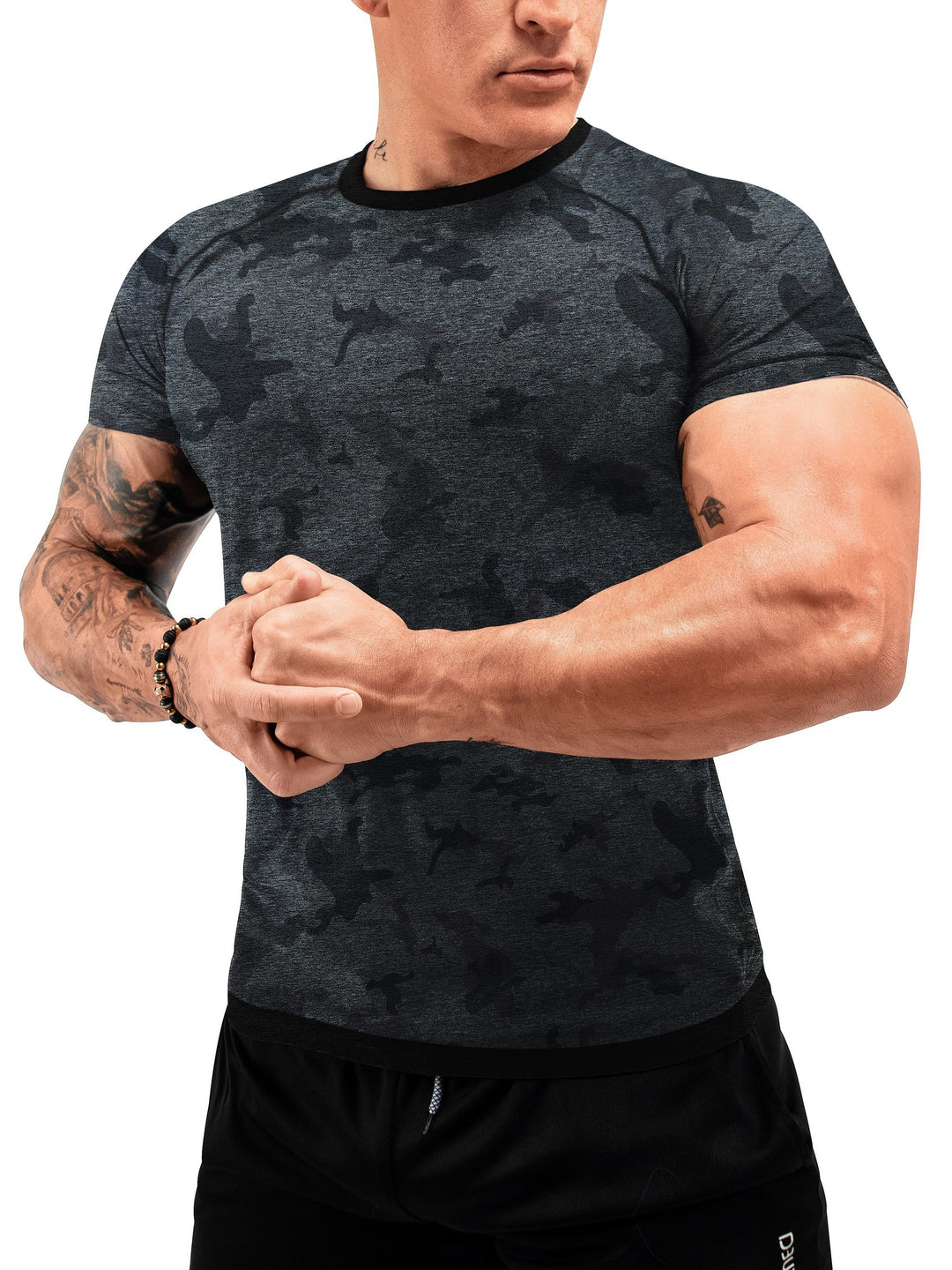 Men's Solid Skinny Fit Crew Neck And Short Sleeve Sauna Sweat T-shirt, Stretchable And Active Sports Tops Versatile For Summer Body-shaping, Fitness And Gym Wear