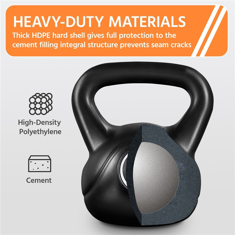 Yaheetech 6kg/8kg/12kg Kettlebell HDPE Coated Kettle Bells for Home Gym Fitness Workout Bodybuilding Weight Lifting