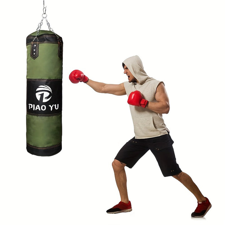 1pc PIAO YU Durable Canvas Sandbag for Karate & Kickboxing - 59.94cm to 149.86cm Adjustable, Versatile for Home Gym Use with, Wood Chips, Soybean & Sand Filling Options