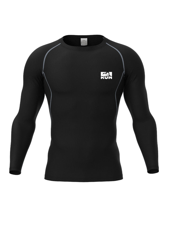 Men's Long Sleeve T-shirt, Compression High Elastic Quick Dry Breathable Moisture Wicking Gym Football Basketball Training Body Shaper Round Neck Sports Top