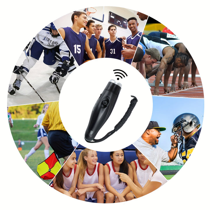 Electronic Whistle for Coaches and Referees, 3-Tone Handheld Sports Whistle with Lanyard, ABS Material, Button Battery Powered, for Volleyball, Football, and Training