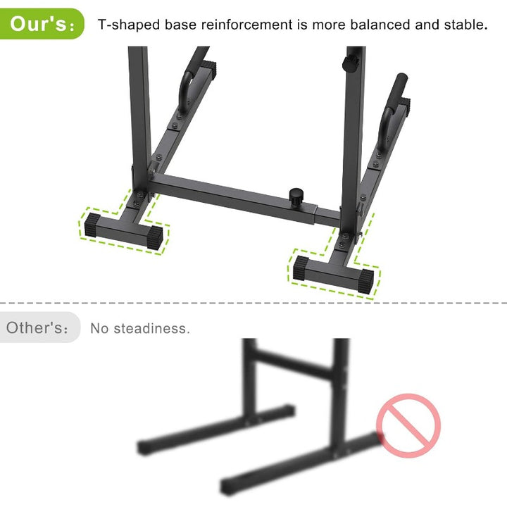 Heavy Duty Dip Bar, Sturdy Dip Station with Adjustable Height, Multi-Function Parallel Bars for Home Gym Strength Training