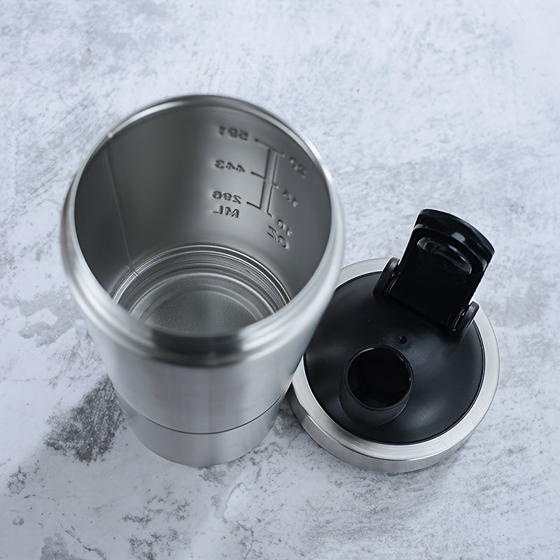 Stainless Steel Protein Shaker - 24.2cm/9.44in Tall, 7.1cm/2.79in Diameter, Hand Wash Only, No PVC