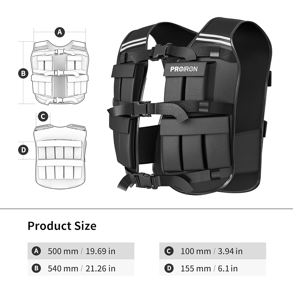 NEW Weighted Vest 10kg/20kg, Fully Adjustable Weight Vest for Men Women, Body Weight Vest for Running Workout Walking Boxing Strength Training Fitness Cardio, Weight Loss, Home Gym Equipment, Black