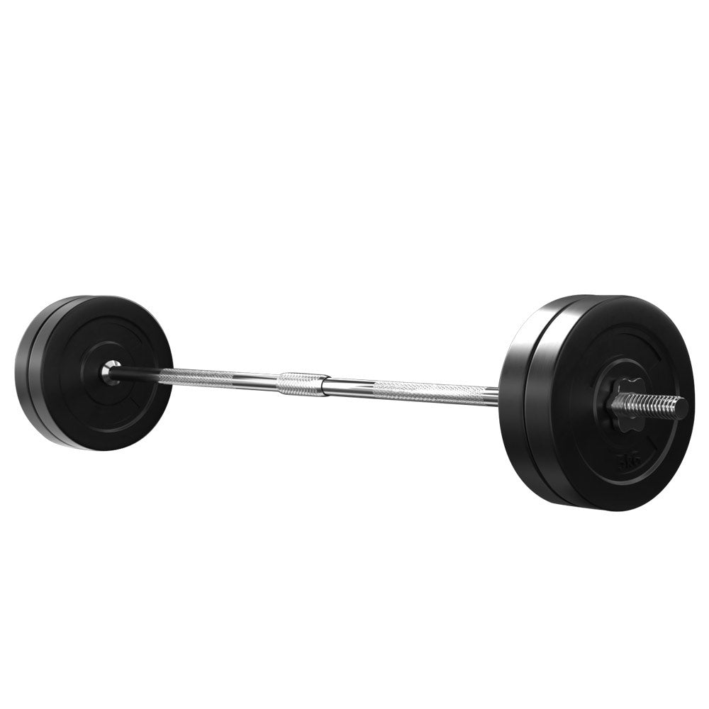 28KG Barbell Weight Set Plates Bar Bench Press Fitness Exercise Home