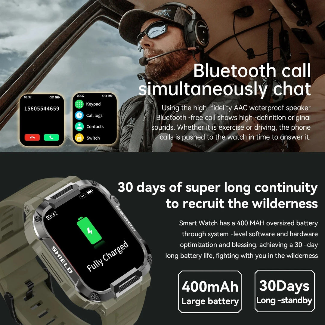 Rugged Military Smart Watch With GPS Tracking