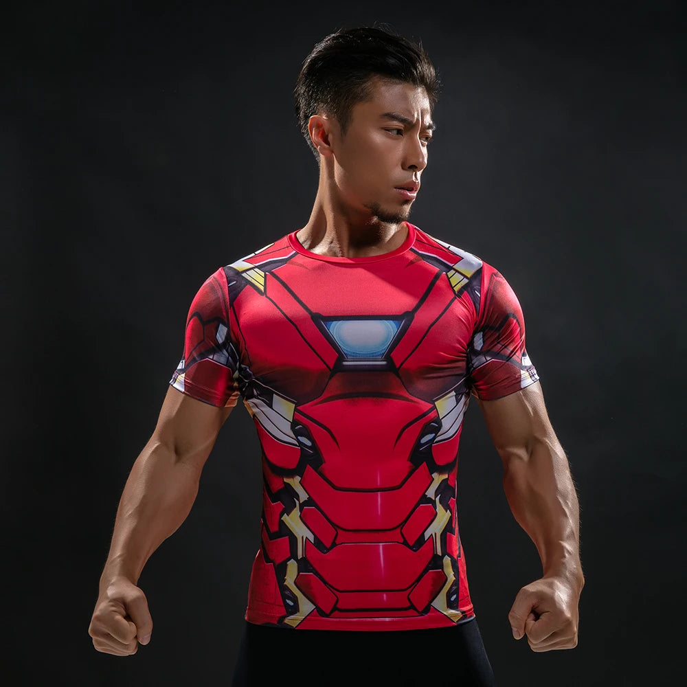 Hot Sale 3D Printed  Comics T-shirt Men Summer Fashion Short Sleeve Tshirt Compression Cosplay Costume Men T Shirt Tops Tees