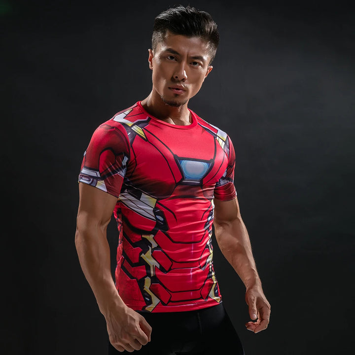 Hot Sale 3D Printed  Comics T-shirt Men Summer Fashion Short Sleeve Tshirt Compression Cosplay Costume Men T Shirt Tops Tees