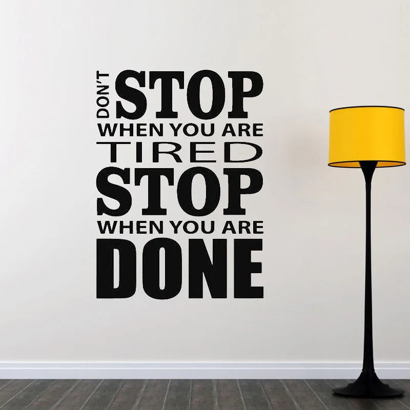 Don't Stop Gym Fitness Wall Sticker Removable Wall Decal Vinyl