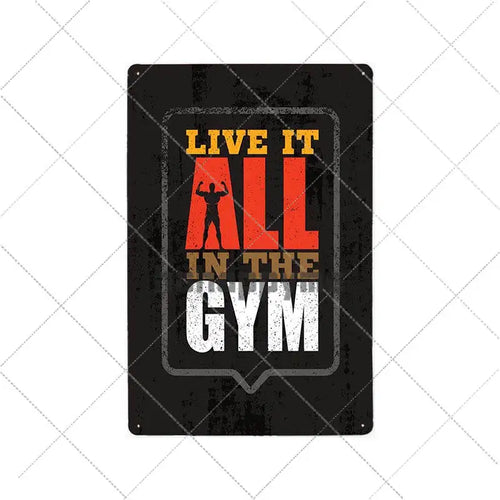 Gym Rule Metal Sign Fitness Motivational Quotes Poster Work Out Plaque