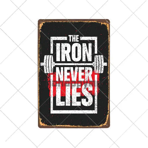 Gym Rule Metal Sign Fitness Motivational Quotes Poster Work Out Plaque