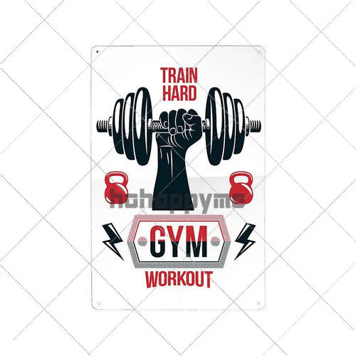 Gym Rule Metal Sign Fitness Motivational Quotes Poster Work Out Plaque