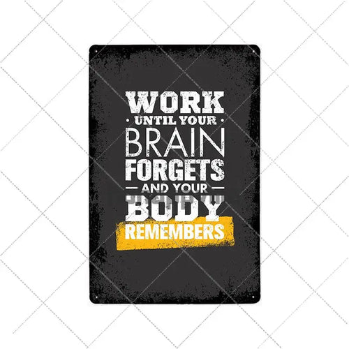 Gym Rule Metal Sign Fitness Motivational Quotes Poster Work Out Plaque