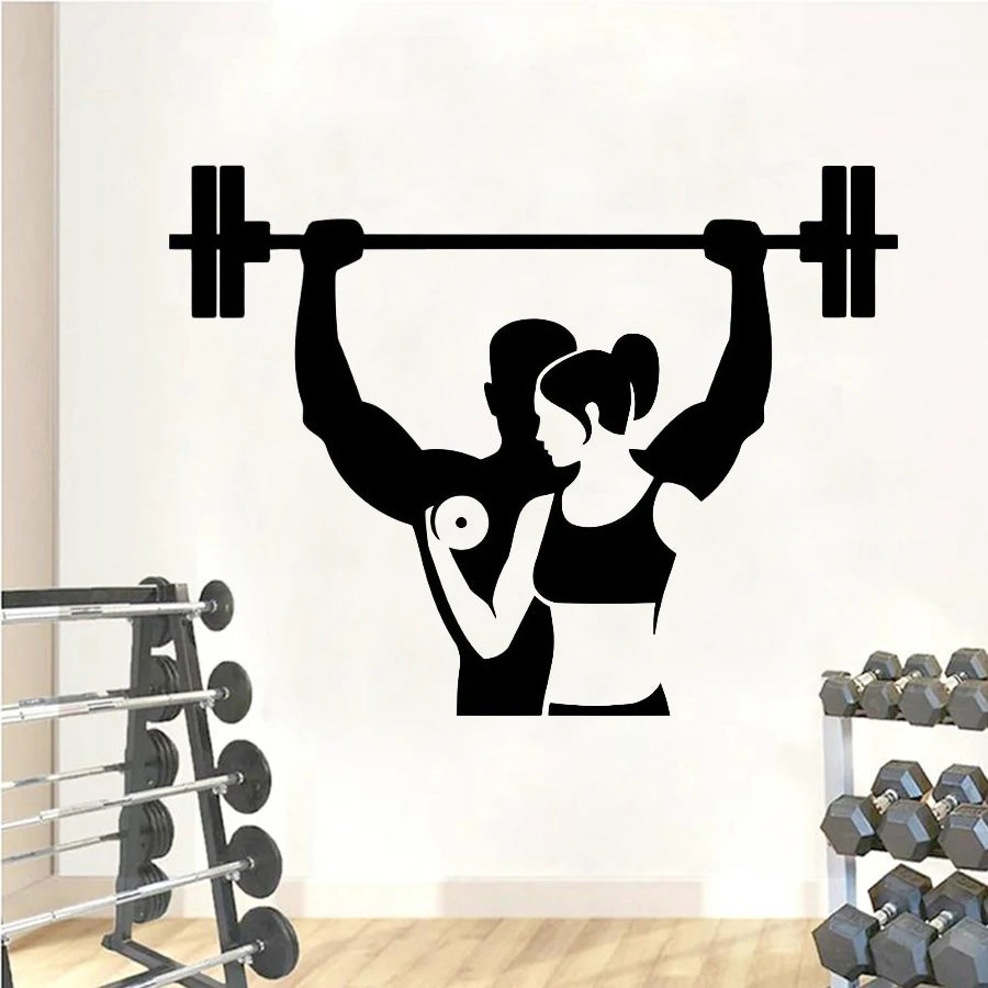 Fitness Wall Decal Workout Gym Wall Sticker Sport Art Murals Home