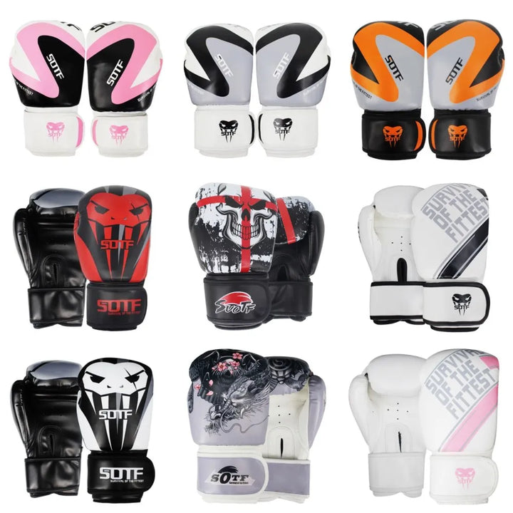 SUOTF MMA fighting Boxing Sports Leather Gloves Tiger Muay Thai boxing