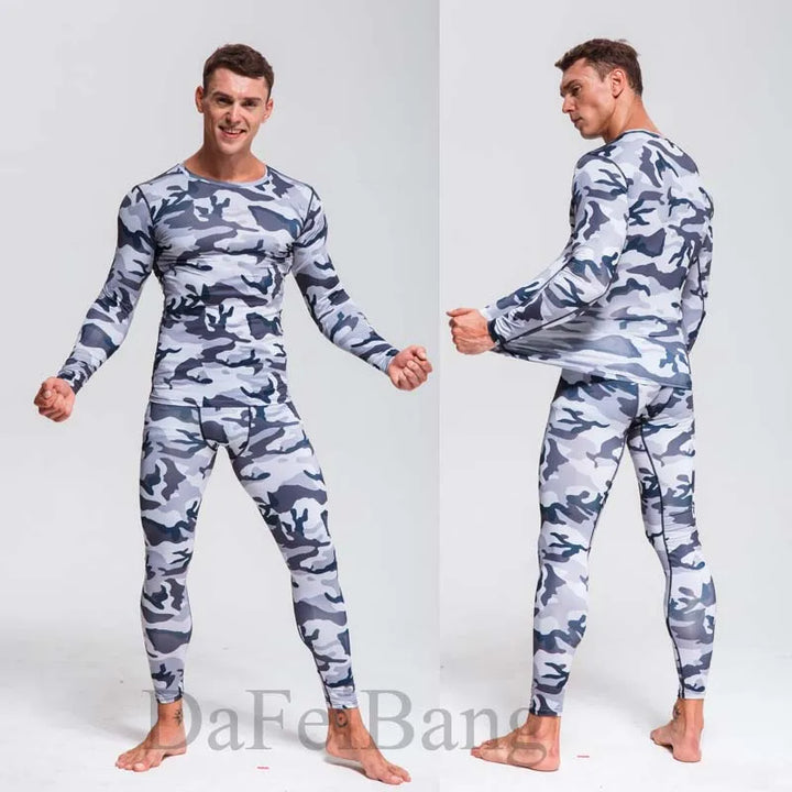 Quick Dry Camouflage Men's Running Sets Compression Sports Suits Skinny Tights Clothes Gym Rashguard Fitness Sportswear Men 2025