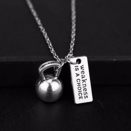 Fitness Gym Dumbbell Pendant Necklace Jewellery Bodybuilding Necklaces