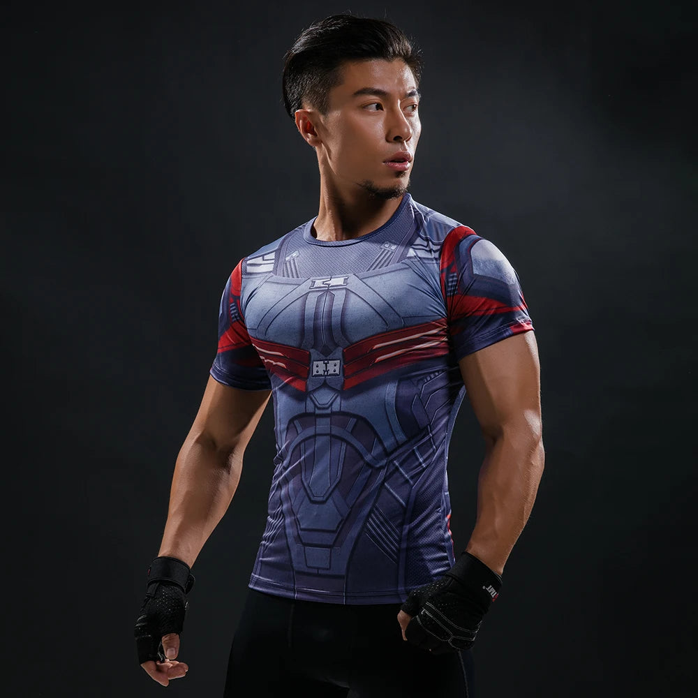 Hot Sale 3D Printed  Comics T-shirt Men Summer Fashion Short Sleeve Tshirt Compression Cosplay Costume Men T Shirt Tops Tees