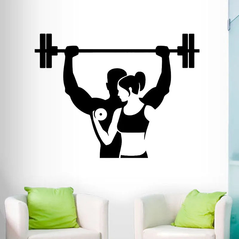 Fitness Wall Decal Workout Gym Wall Sticker Sport Art Murals Home