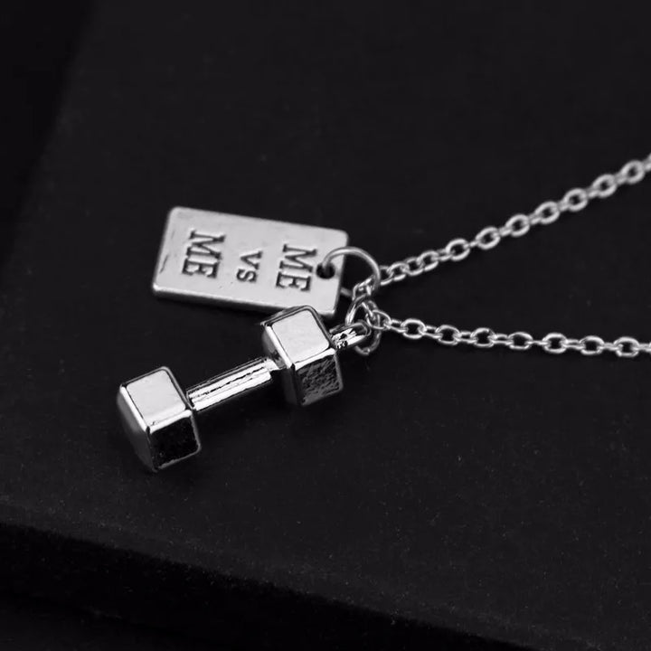 Fitness Gym Dumbbell Pendant Necklace Jewellery Bodybuilding Necklaces