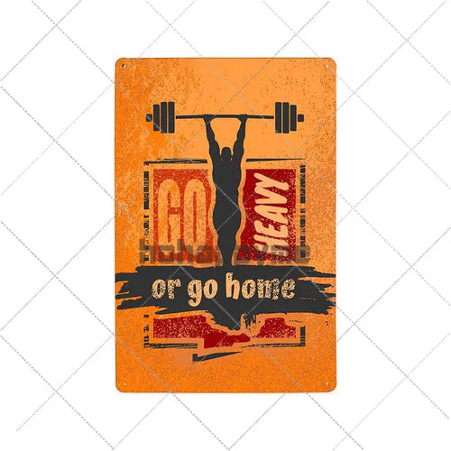 Gym Rule Metal Sign Fitness Motivational Quotes Poster Work Out Plaque