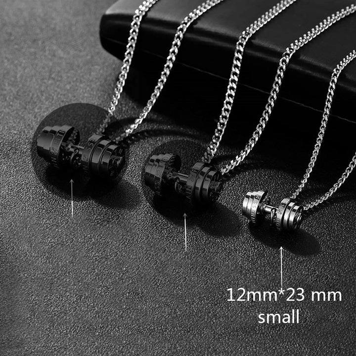 Stainless Steel Necklace Gym Barbell Necklace Mens Jewellery on the neck Fashionable Couple Pendan With A Barbell