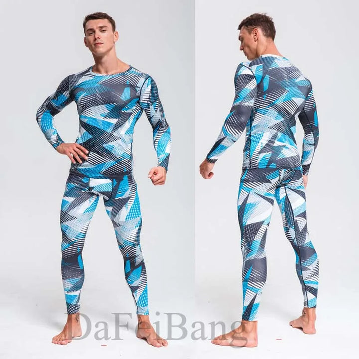 Quick Dry Camouflage Men's Running Sets Compression Sports Suits Skinny Tights Clothes Gym Rashguard Fitness Sportswear Men 2025