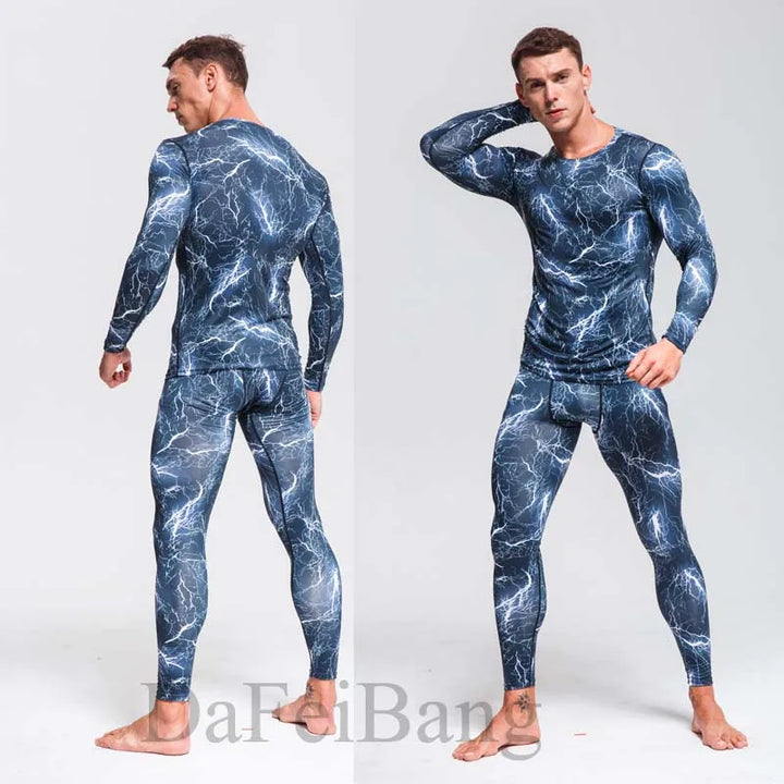 Quick Dry Camouflage Men's Running Sets Compression Sports Suits Skinny Tights Clothes Gym Rashguard Fitness Sportswear Men 2025