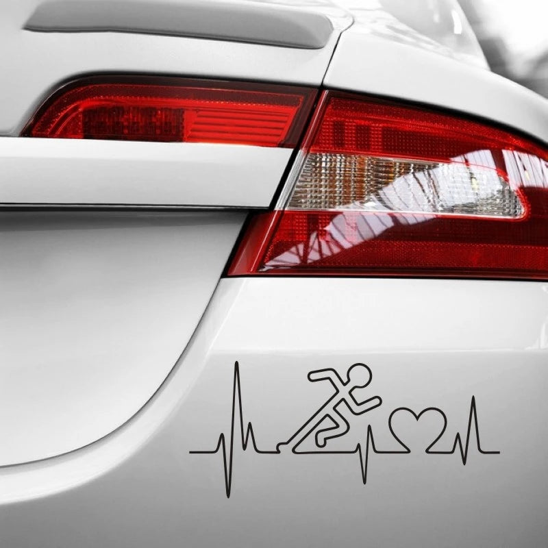 Car Pulse Heartbeat Sticker Run Decal Body-building Posters Vinyl Wall