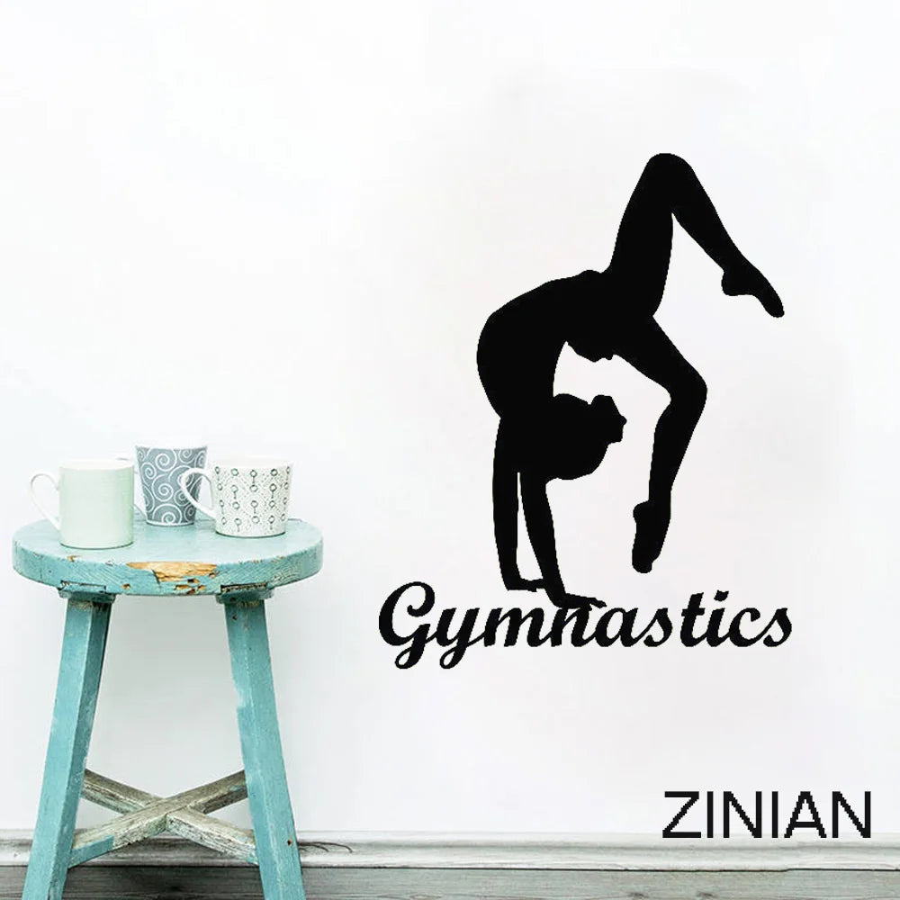 Gymnastics Wall Decal Sport Gym Vinyl Stickers Dance Studio Art Decor