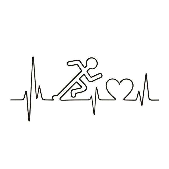 Car Pulse Heartbeat Sticker Run Decal Body-building Posters Vinyl Wall