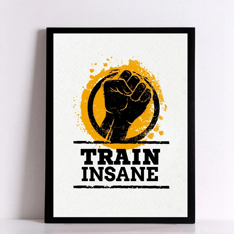 Workout Gym Motivational Quote Poster Canvas Art Print  ,