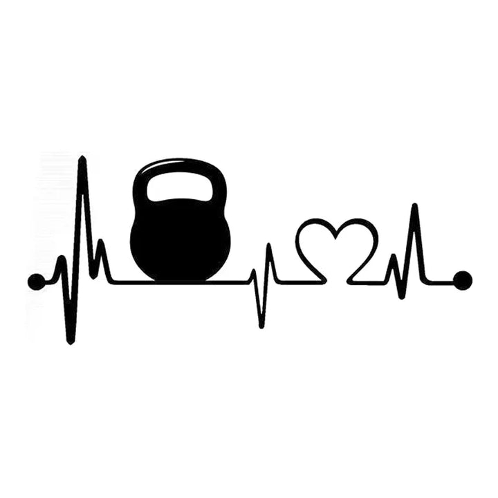 21.1cm*7.9cm Kettlebell Lifeline Heartbeat Car Sticker Motorcycle