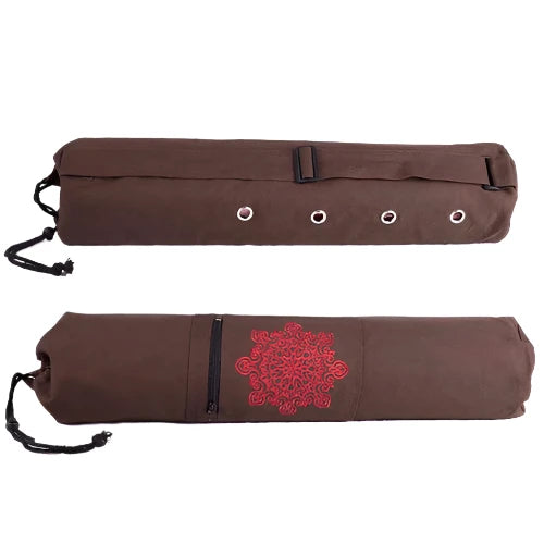 Durable canvas cotton yoga mat tote bag easy loading