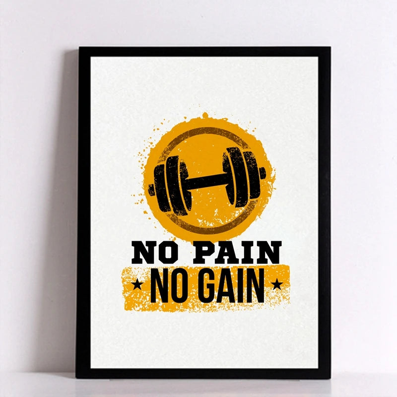 Workout Gym Motivational Quote Poster Canvas Art Print  ,