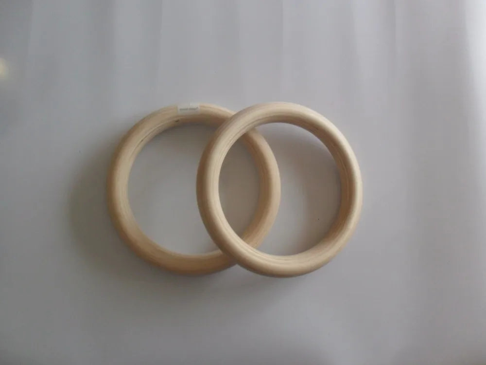 2pcs/pairs Wood wooden ring 1.1" Portable Crossfit Gymnastics Rings Gym Shoulder Strength Home Fitness Training Equipment