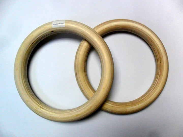 2pcs/pairs Wood wooden ring 1.1" Portable Crossfit Gymnastics Rings Gym Shoulder Strength Home Fitness Training Equipment