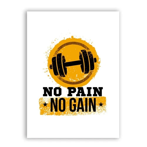 Workout Gym Motivational Quote Poster Canvas Art Print  ,