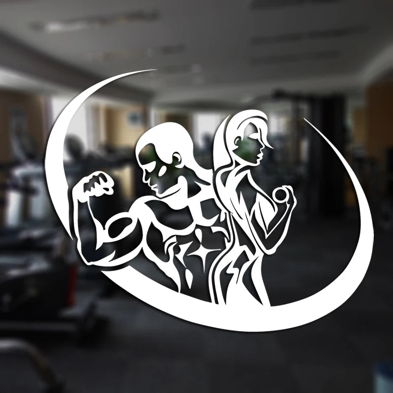 Fitness Club Decal Dumbbell Body-building Posters Vinyl Wall Decals