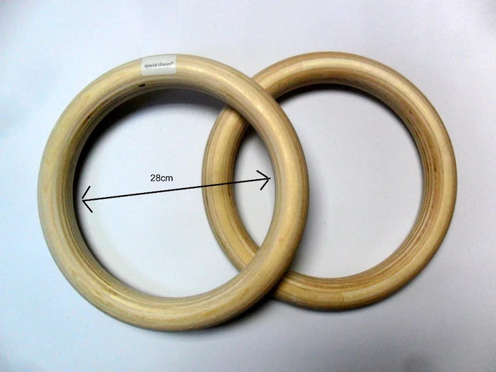 2pcs/pairs Wood wooden ring 1.1" Portable Crossfit Gymnastics Rings Gym Shoulder Strength Home Fitness Training Equipment