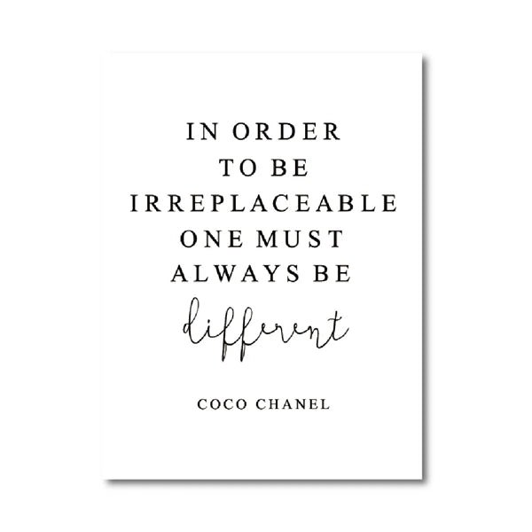 Coco Quotes Fashion Poster Print Minimalist Art Canvas Painting Modern Inspirational Saying Picture Girls Room Wall Art Decor