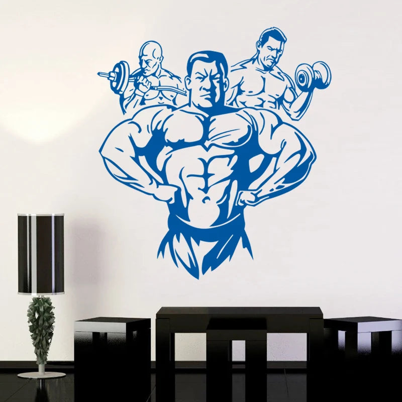 Gym Name Sticker Muscle Barbell Dumbber Fitness Crossfit Decal