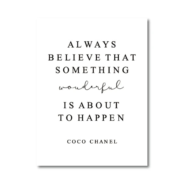 Coco Quotes Fashion Poster Print Minimalist Art Canvas Painting Modern Inspirational Saying Picture Girls Room Wall Art Decor