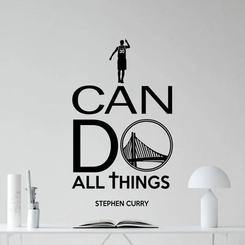 I Can Do All Things Stephen Curry Wall Decal Quote Basketball Player