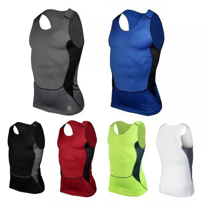 S-XXL Mens Running Vest Gym Sleeveless Shirt Fitness Sports Tight