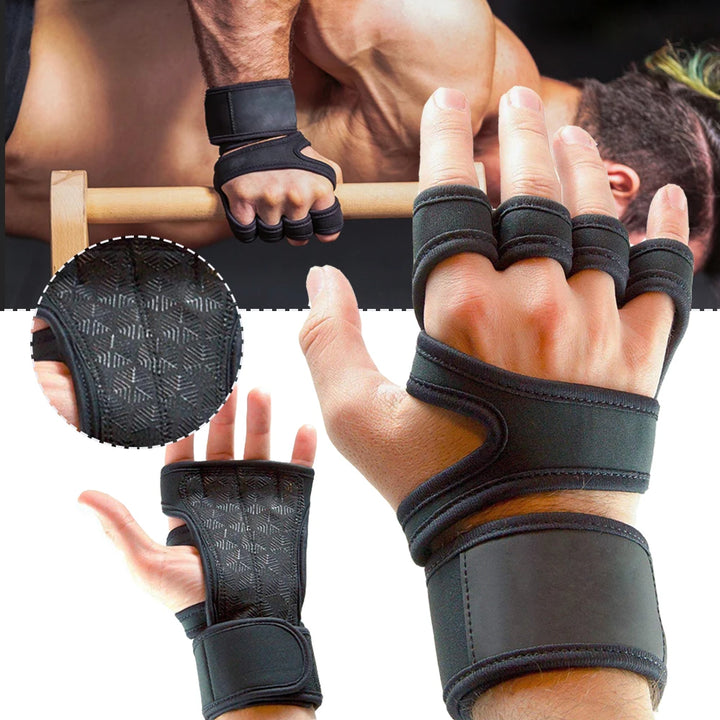 1 Pairs Weightlifting Training Gloves for Men Women Fitness Sports Body Building Gymnastics Gym Hand Wrist Palm Protector Gloves