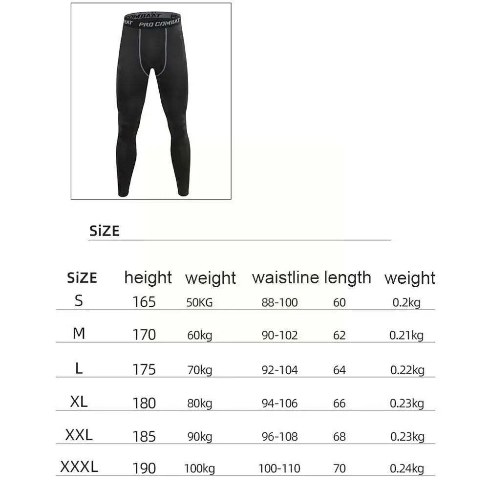 Men Compression Tight Leggings Running Sports Male Workout Bottoms