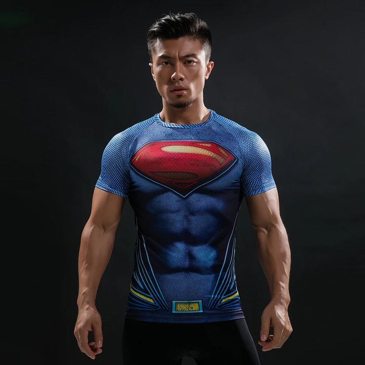 Hot Sale 3D Printed  Comics T-shirt Men Summer Fashion Short Sleeve Tshirt Compression Cosplay Costume Men T Shirt Tops Tees