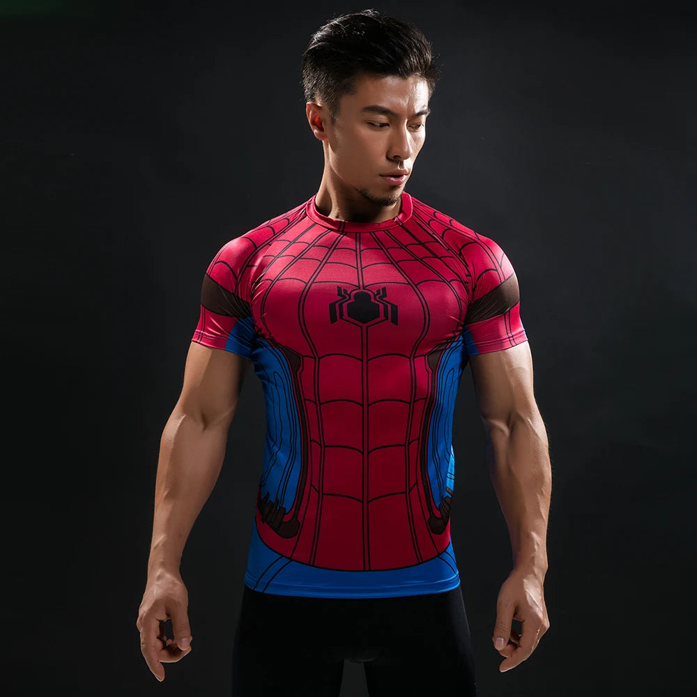 Hot Sale 3D Printed  Comics T-shirt Men Summer Fashion Short Sleeve Tshirt Compression Cosplay Costume Men T Shirt Tops Tees