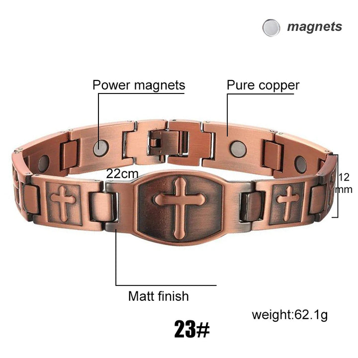 Men Magnetic Health Bracelet Pure Copper Power Energy Bracelet For Men Blood Pressure Magnets Bangles